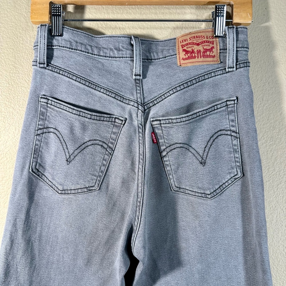 Levi’s Ribcage Straight Ankle Jeans in grey W27 L27 - Picture 6 of 16